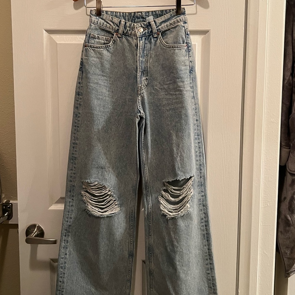wide leg high waisted jeans